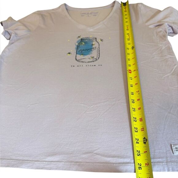 Life is Good Crusher Lite Tee Shirt Shine On Firefly Jar Purple Womens Large - Picture 8 of 9